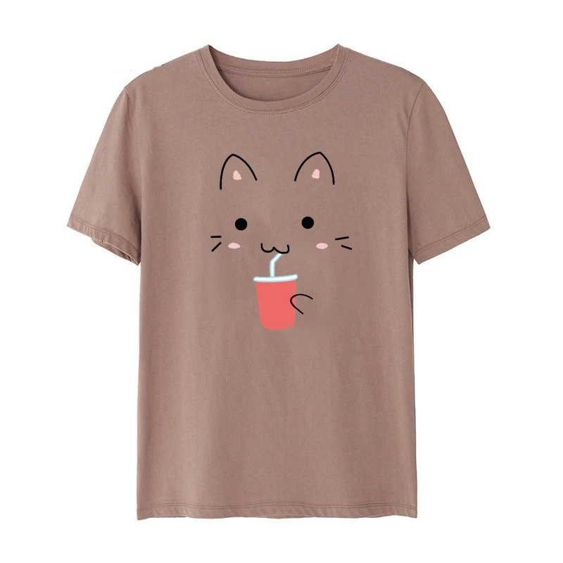 Cartoon Lovely Drink Cat DIY Heat Transfer Iron-on Patches For Children Clothing T-shirt Decor Press Appliqued Stickers | Дом и сад