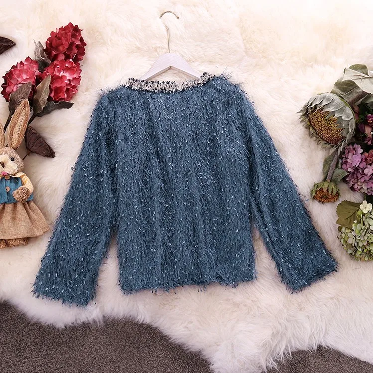 Новинка Осень-зима 2019 женские блузки с V-образным вырезом и длинными рукавами