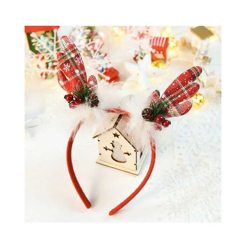 Рождественская повязка на голову для девочек детская ягоды Сосновая конусная