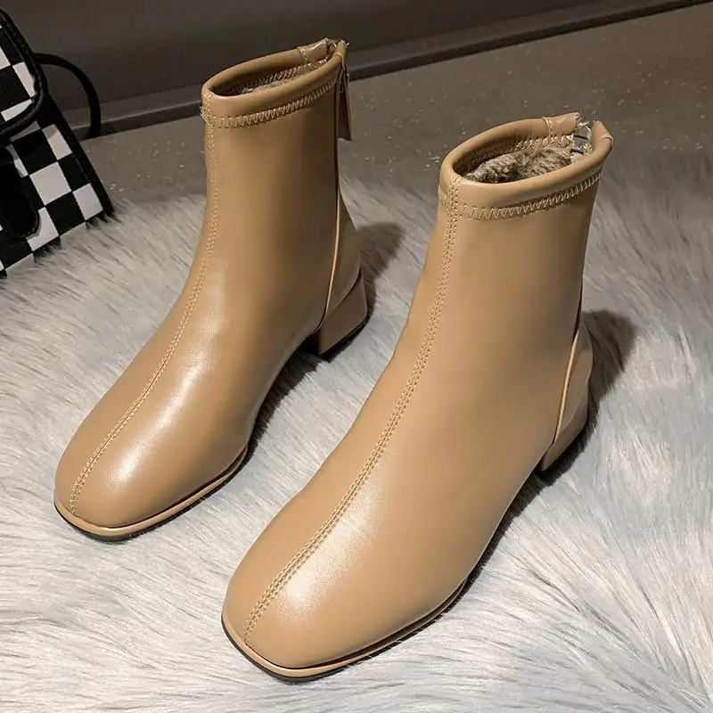 

Женские одноботинки на весну/осень, женские ботильоны с квадратным носком, мотоциклетные ботинки Xl 34-43, женские ботинки Ytmtloy