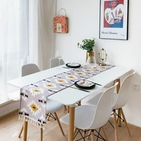 2022 table runner party desk decor hot insulation modern bohemia colorful geometric chenille soft waterproof fabric mat