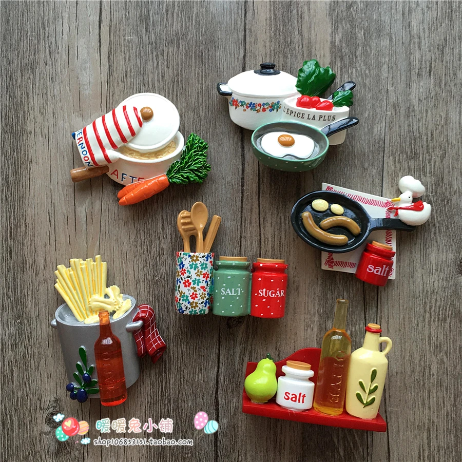 Магнитные наклейки для кухни кофе торта макарон чайника послеобеденного чая