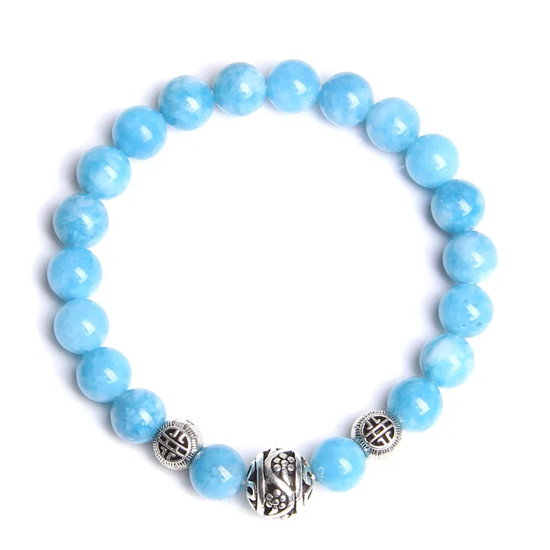 Женский мужской серебряный металлический браслет-Талисман из бусинок синтез