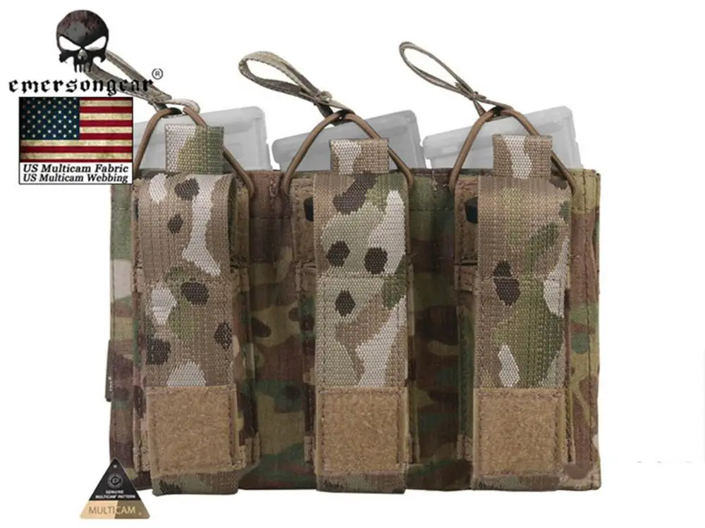 Emerson 5 56 пистолетная тройная сумка с открытым верхом боевая Molle мультикам EM6363MC|pouch