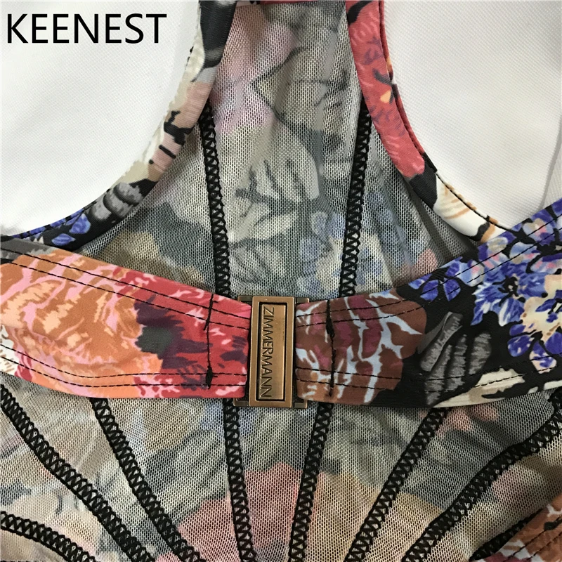KEENEST цветочный цельный купальник женский купальник Mayokini пуш-ап