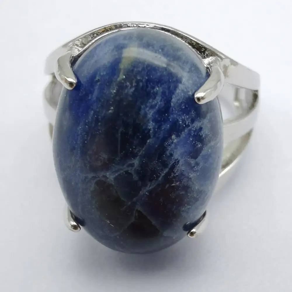 Бразильский содалит камень овальный шарик драгоценный перстень ювелирные