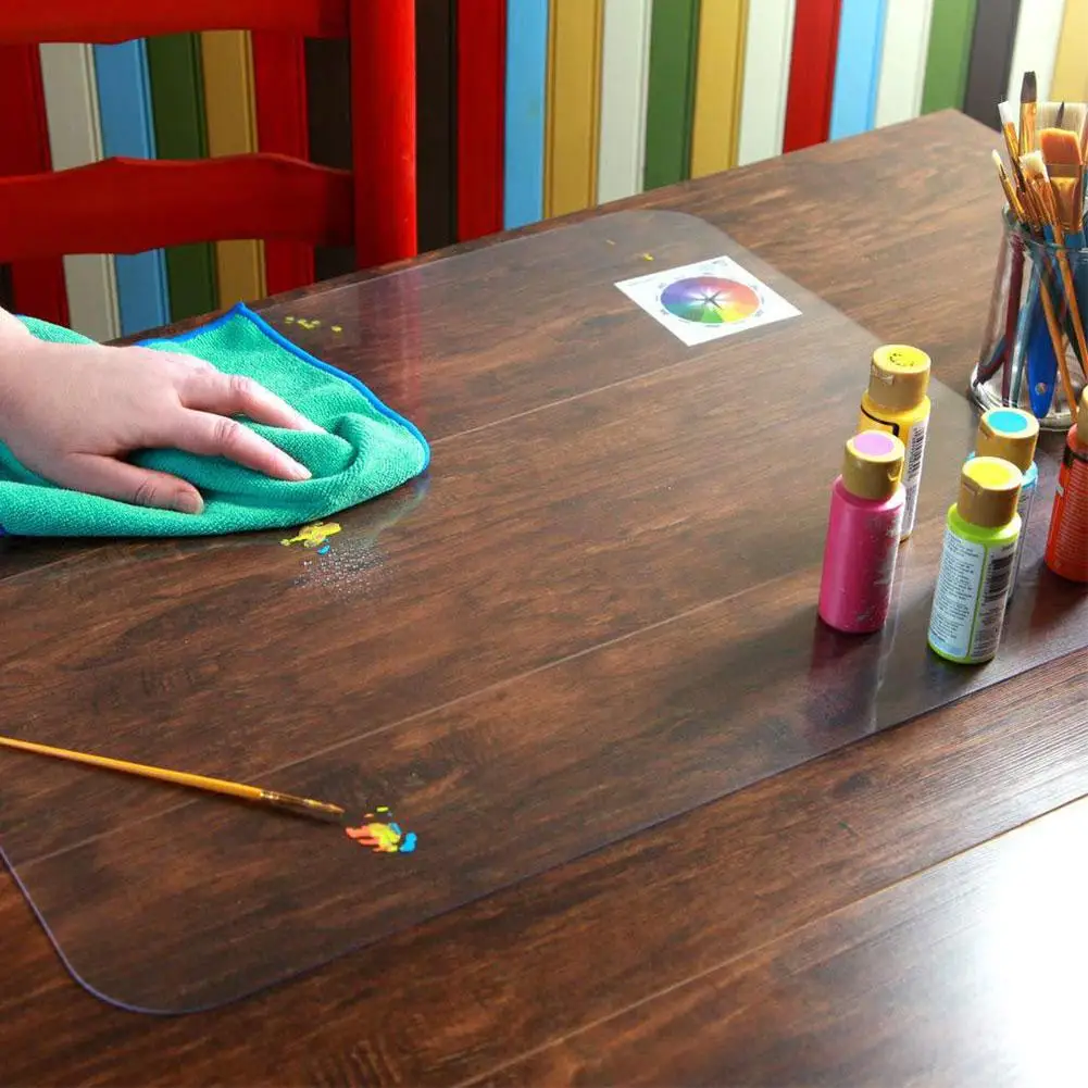 

60*40cm PVC Desk Mat Children Drawing Writing Pad Transparent Frosted Non-slip Anti-stain Waterproof 2mm Table Pad Mat