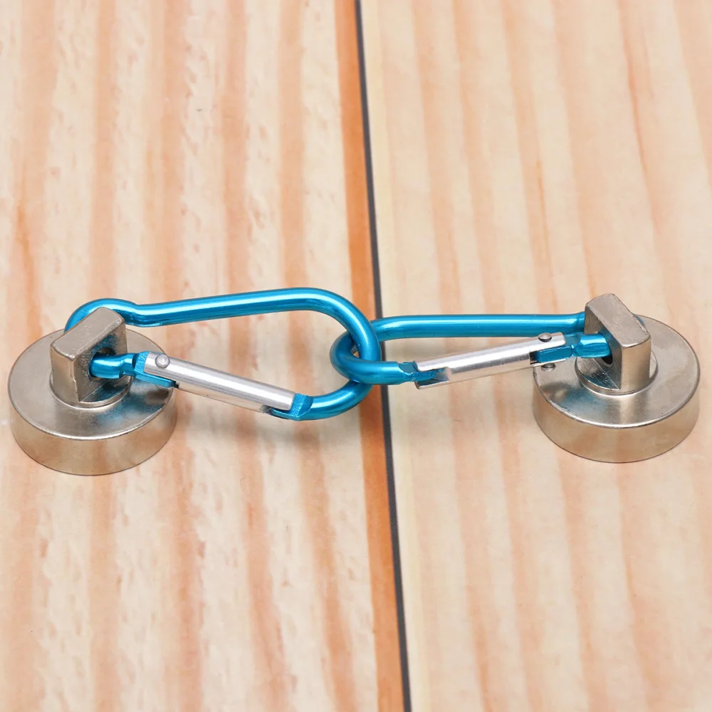 

2 Pcs Magnetic Hooks 22kg Heavy Duty Magnet with Swiveling Carabiner Magnet Snap Hook for Indoor/Outdoor Hanging Bag Kitchen Gar
