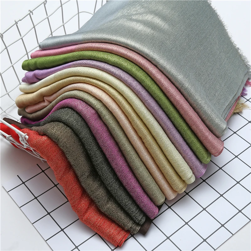 

10 Pcs/lot Luxury Women Hijab Cotton Scarf Foulard Plain Bubble Scarfs Shawls Wraps Gold Thread Muslim Headband Wholesale