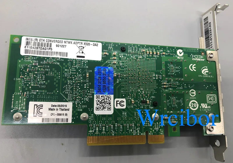 Оригинальный б/у адаптер Intel X520 DA2 с голограммой 10 Гб 10Gbe гигабитный сетевой NIC Dual