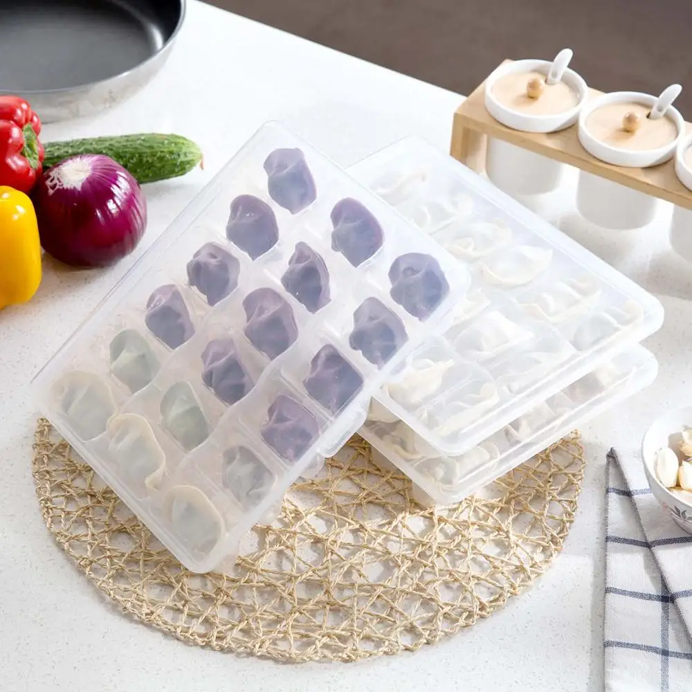 18 ячеек однослойные прозрачные коробки для пельменей кухонный Штабелируемый