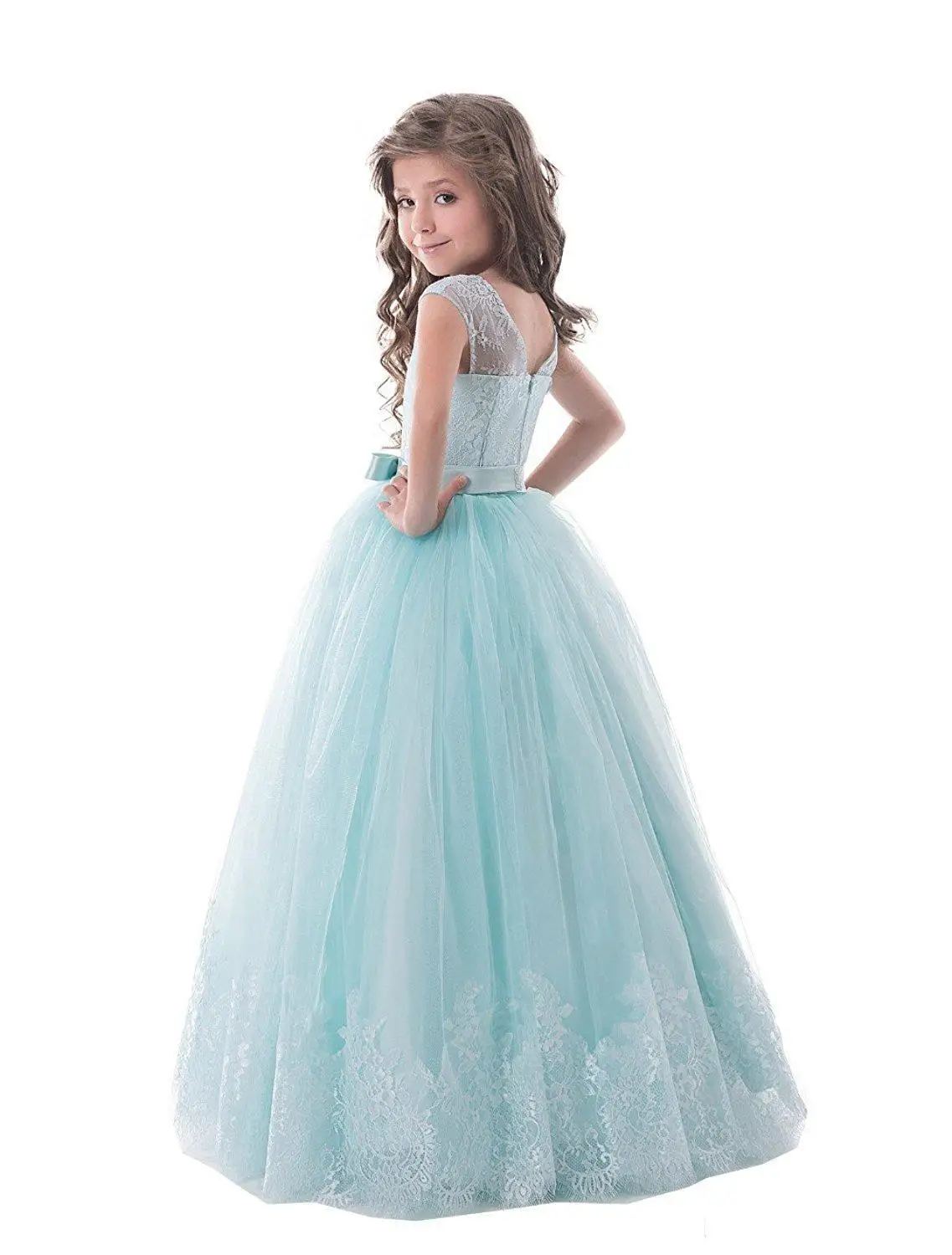 

Kids First Communion Dresses wedding party Dress Flower Girl Dresses Lace Pageant Gowns Sexy Children Images Robe Enfant Mariage