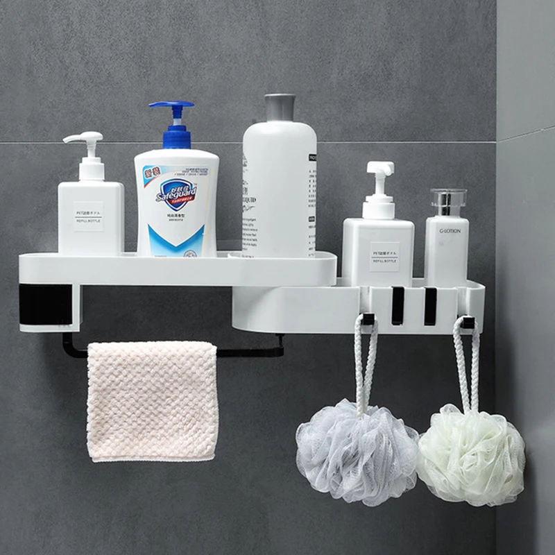 

Rotate Storage Rack Toothbrush Holders Bathroom Accessories Set Shower Free Punching Wall For Kitchen Organizer Hanging Shelf