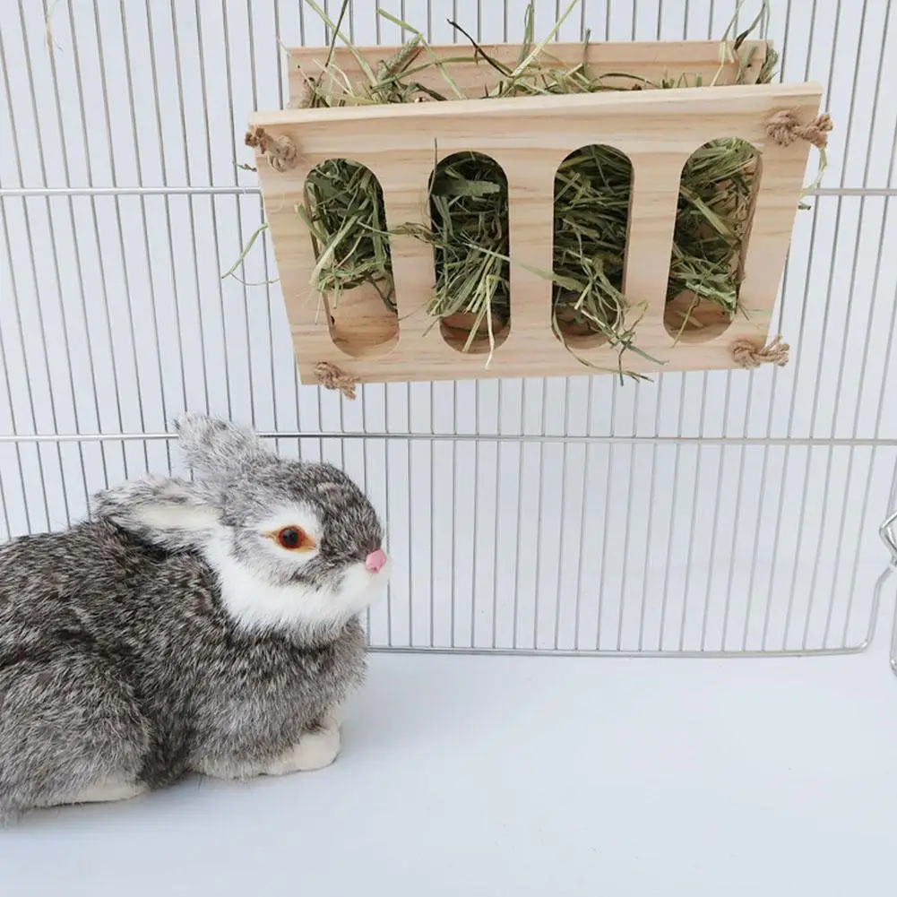 

Folding Wooden Grass Bracket for Rabbit Chinchilla Guinea Pig Feeding