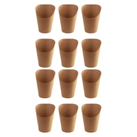 200pcs disposal take out baking cakes egg puff french fries chips snacks kraft paper cups holder 300ml brown