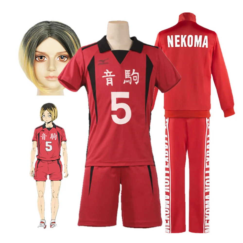 

Anime Nekoma High School No 5 Jersey Uniform Haikyuu Kenma Kozume Cosplay Costume Short Sleeve Shorts Sportswear Suit