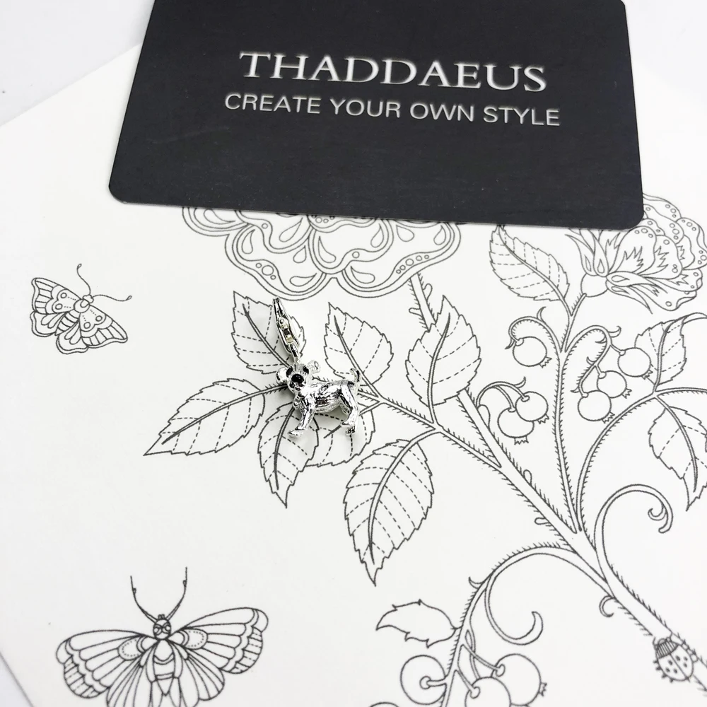 

2019 Winter Brand New Fashion Small Dog Charm 925 Sterling Silver Pure Cute Pendant Fit Bracelet Women Men Charm Jewelry Gifts