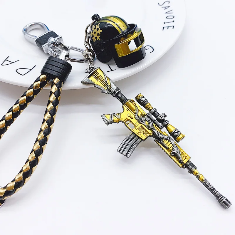PUBG Золотой набор брелков из трех частей с золотым килем M416 модель брелока тремя