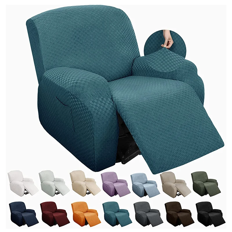 

Hot Sale Real Recliner Chair Cover Thick Soft Slipcover For Living Room 4 Separate Piece Sofa Couch Stretch Elastic Armchair