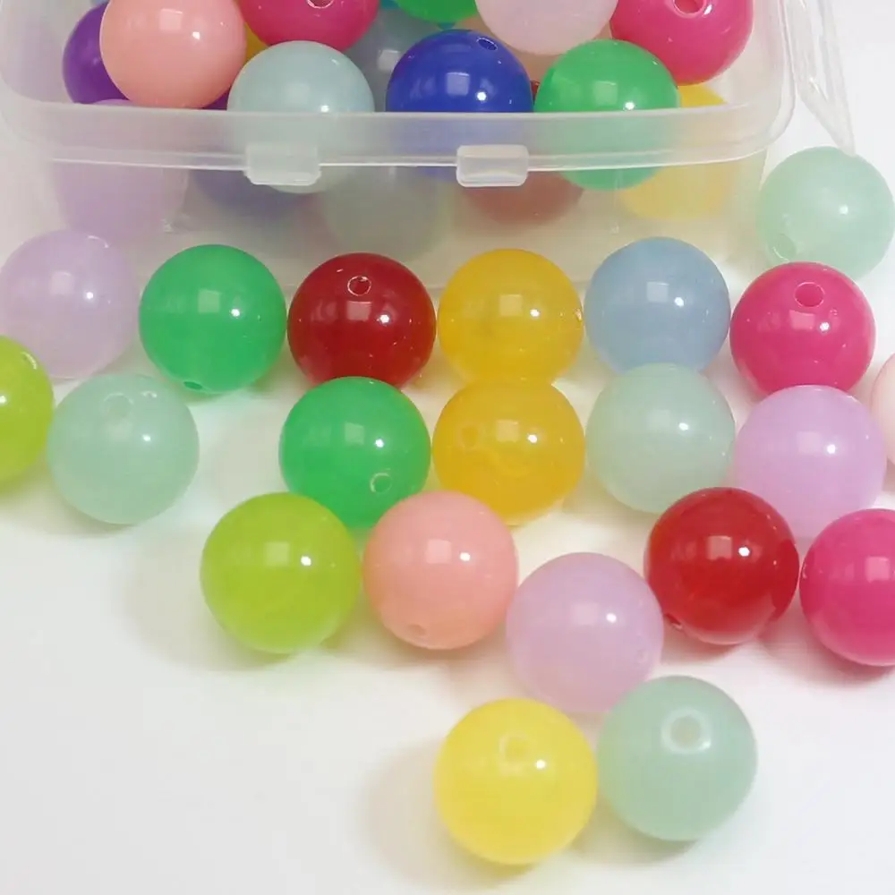 

30 Mixed Color Acrylic Smooth Ball Round Beads 16mm Jelly Tone