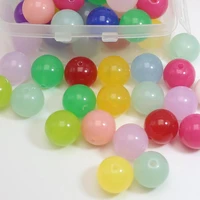 30 mixed color acrylic smooth ball round beads 16mm jelly tone