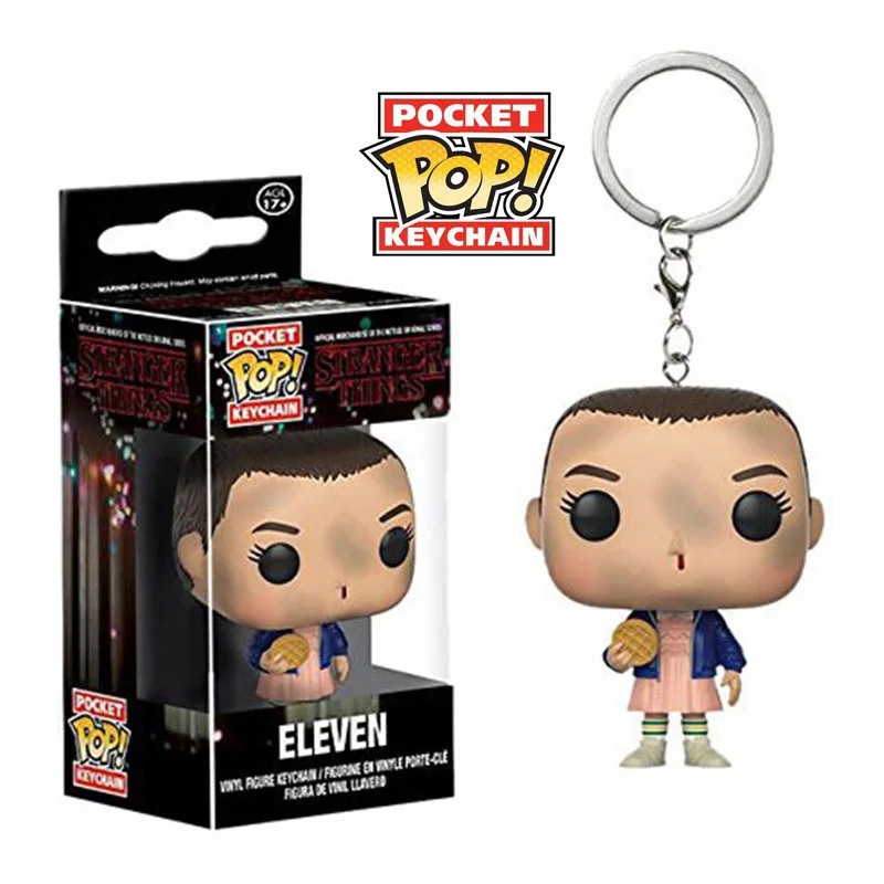 Funko Pocket Stranger Things брелок 11 Дастин Барб демогоргон Фигурки игрушки - Цвет: Eleven No Hair