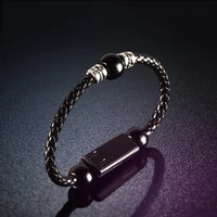 micro usb type c cable portable leather mini bracelet wristband bead android phone charger cord for xiaomo 11 huawei p30 samsung