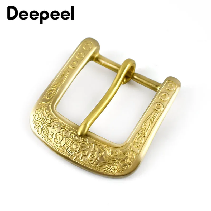 Deepeel 1 шт. 40 мм Чистая латунь медь пряжкой ремень на голову резные мужские и
