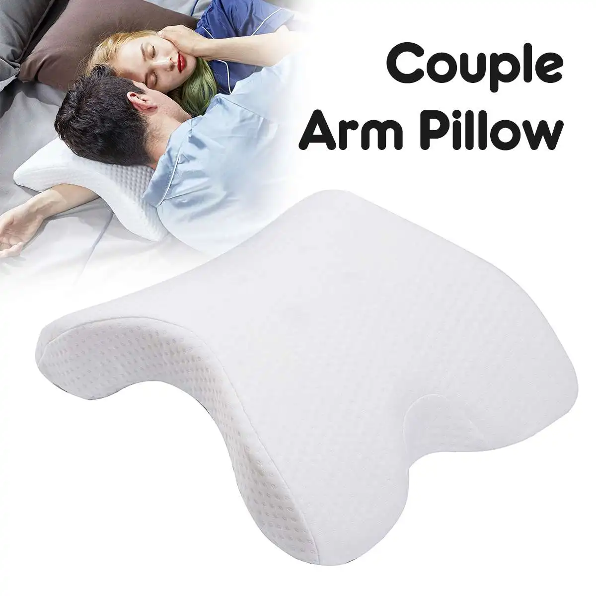 

35x30x13cm Arch U-Shaped Curved Memory Foam Pillow Sleeping Neck Cervical Pillow with Hollow Design Arm Rest for Dropshipping