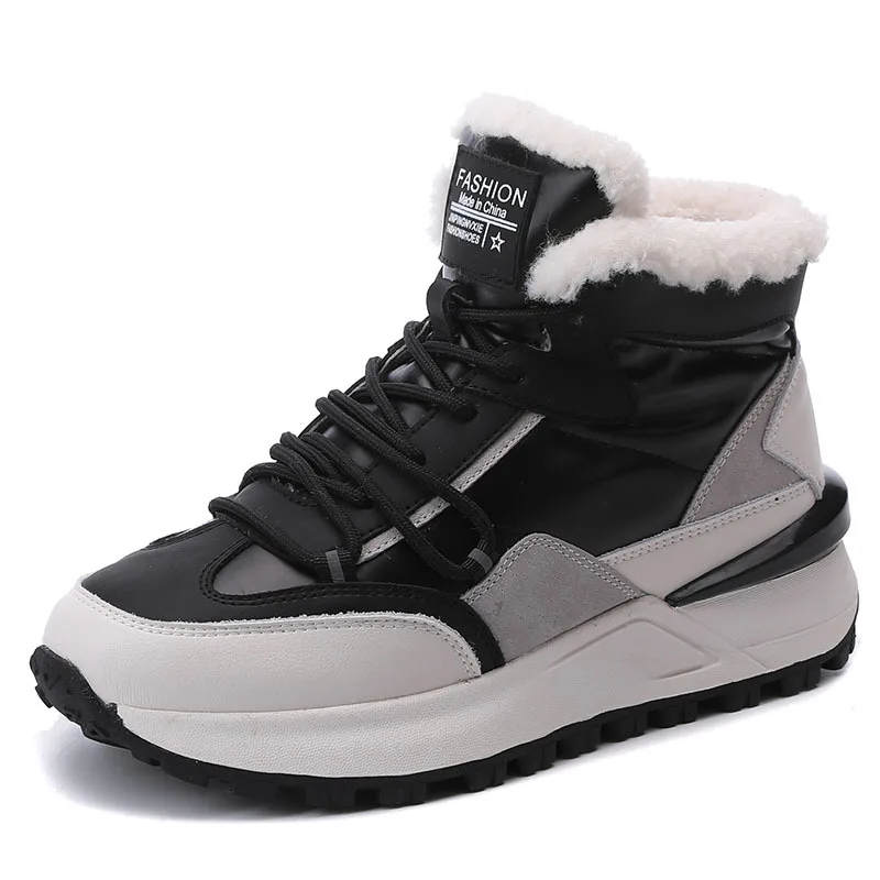 

2021 Зимние Модные Нескользящие бархатные женские хлопковые туфли женские зимние Бархатные Теплые повседневные спортивные туфли с высоким в...