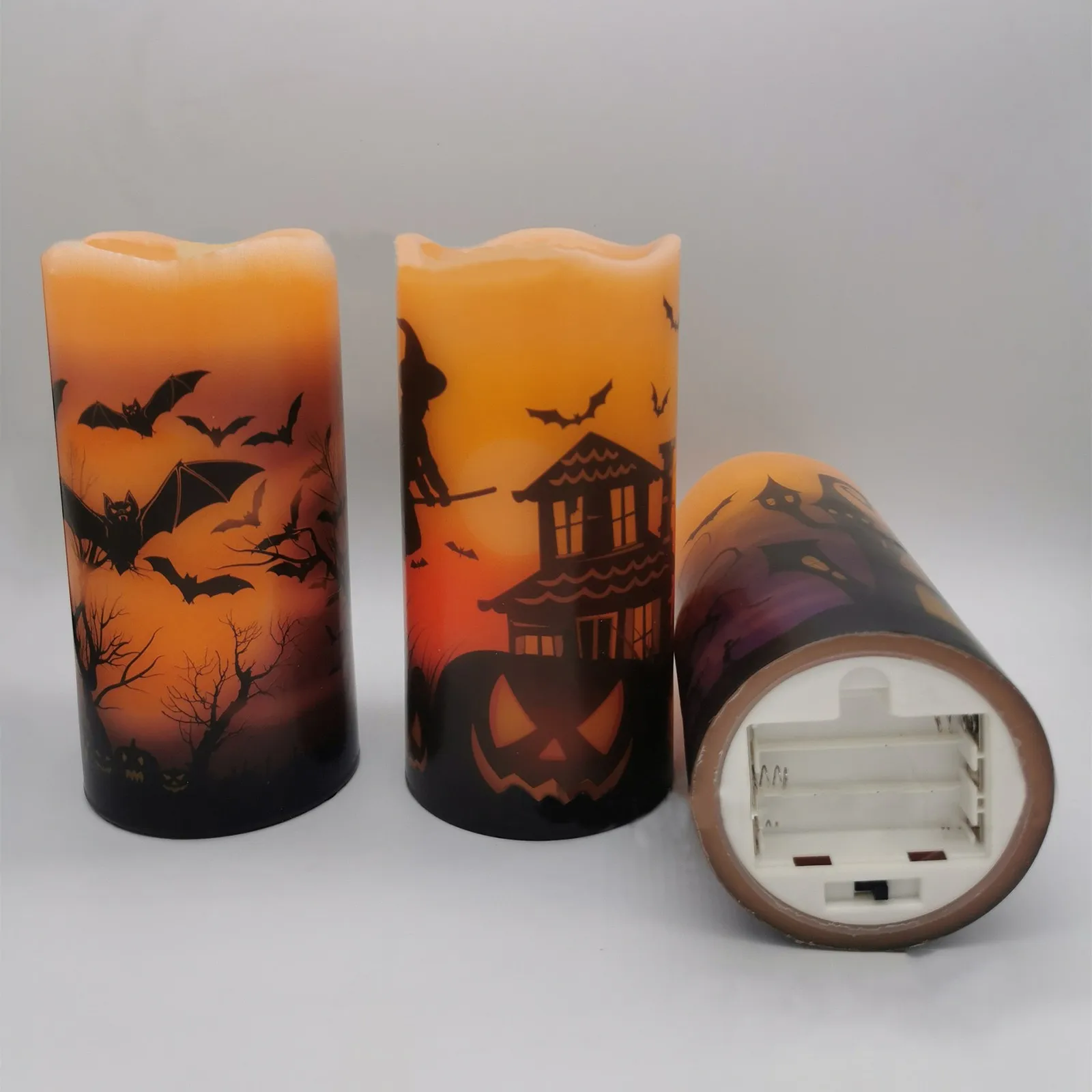 3 шт. беспламенные мерцающие свечи на батарейках светодиодная подсветка-столб