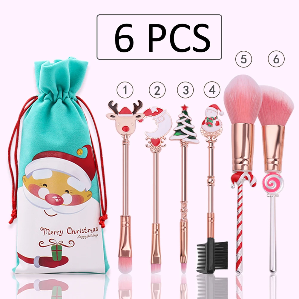 Рождественские конфеты кисти для макияжа старый человек Лось милый мини Макияж