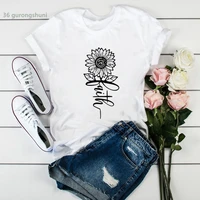 women t shirt with floral sun flower pattern print t shirt femme harajuku kawaii tshirt summer highquality tumblr tops tee