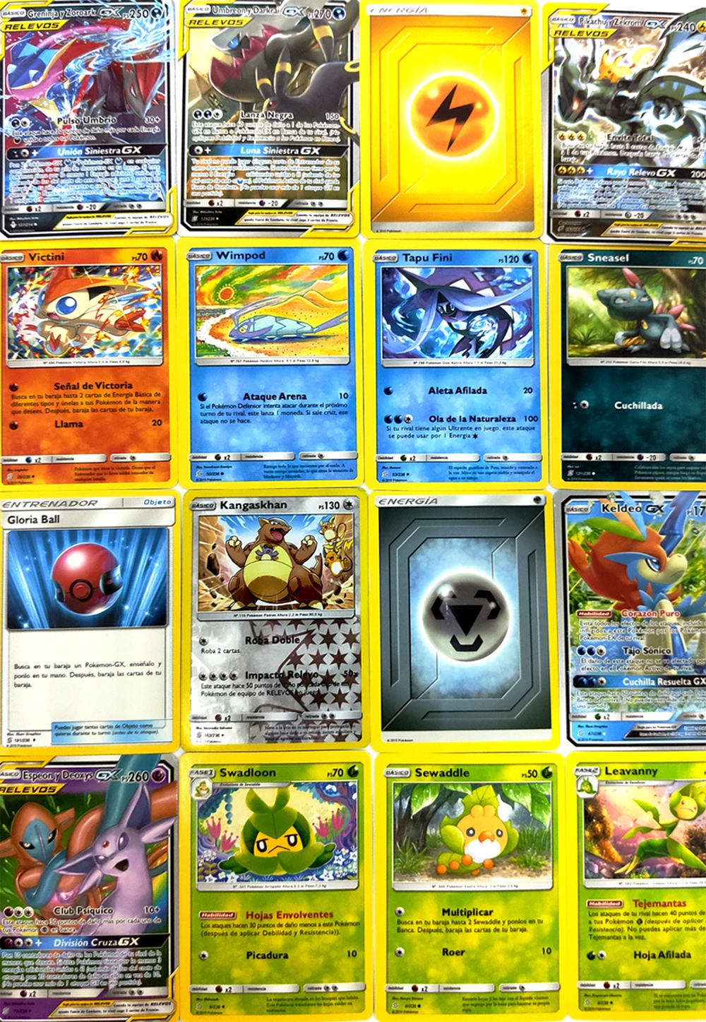 Juego de cartas coleccionables de Pok&eacute;mon, caja de colecci&oacute;n de sol y luna, entrenador de energ&iacute;a, equipo Tag, 324 unids/set por Set, 360-3