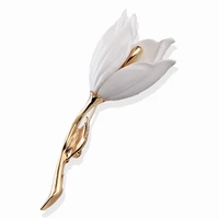 white tulip womens corsage prevent wardrobe malfunction brooch scarf buckle