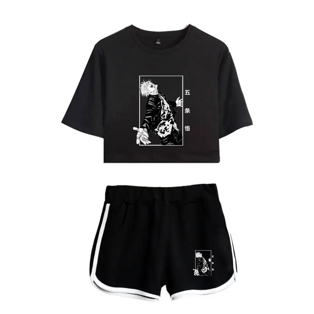 

2021 New Jujutsu Kaisen two piece set New Shorts Women Print shorts Outerwear Summer Soft Elastic Waist Hot Shorts