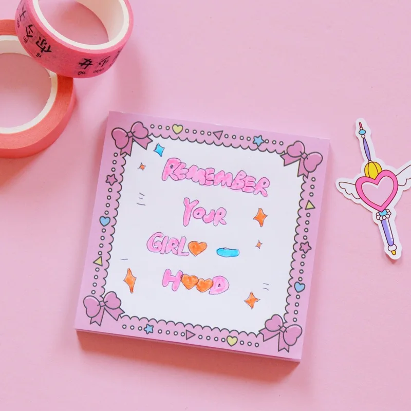 1 книжка милая мультяшная девушка Стикеры для заметок карманный блокнот записей
