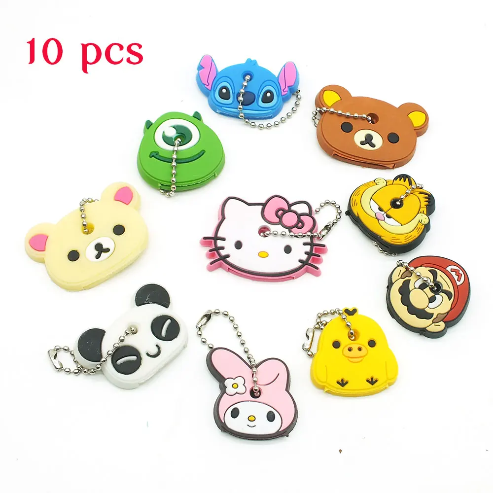 10 шт./партия милый мультфильм силиконовые Защитный ключ чехол Крышка для ключей