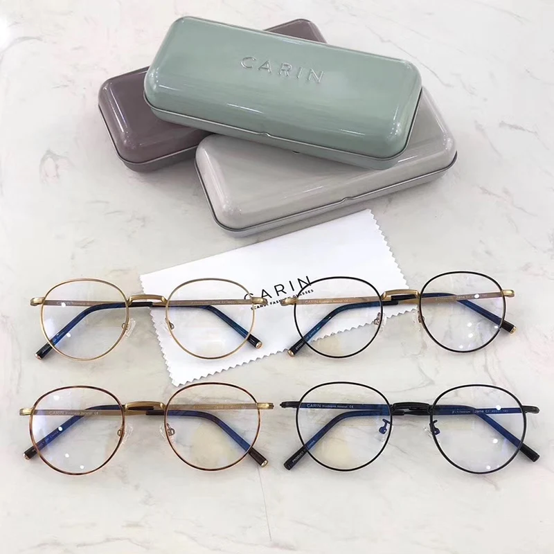 B Titanium Glasses Frame Women Retro Round Prescription Eyeglasses Vintage Myopia Optical Amber EyeGlasses for Men | Аксессуары для