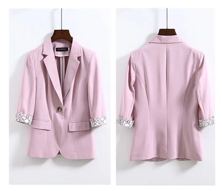 

Zoulv Seven-point Sleeve Short Section Women's Fashion Casual Slim White Collar Work Clothes Jacket Spring Autumn Suit Jacket