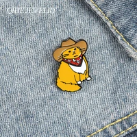 qihe jewelry west cowboy cat enamel pins cartoon animal brooches badges fashion pioneer pin gifts for friends wholesale