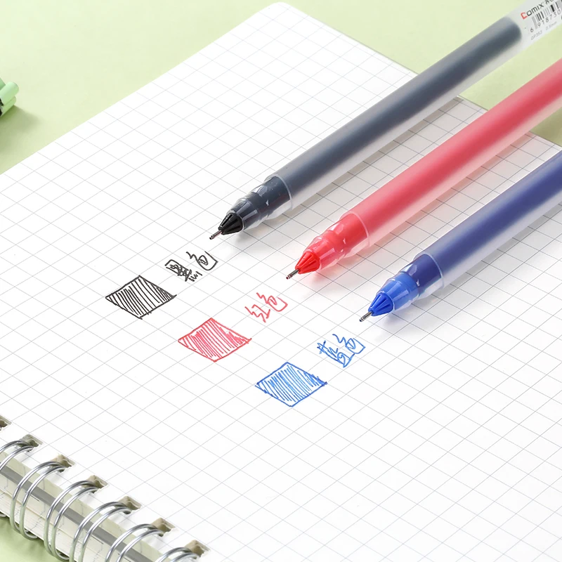 12 шт./компл. гелевая ручка Comix выдвижная крышка 0 5 мм чернильная черная синяя