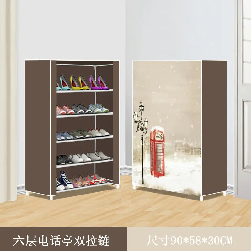 

Multilayer Shoe Cabinets DIY Assembled Space-saving Shoe Organizer Shelf Home Dorm Storage Closet Dust-proof Furniture Cabinet