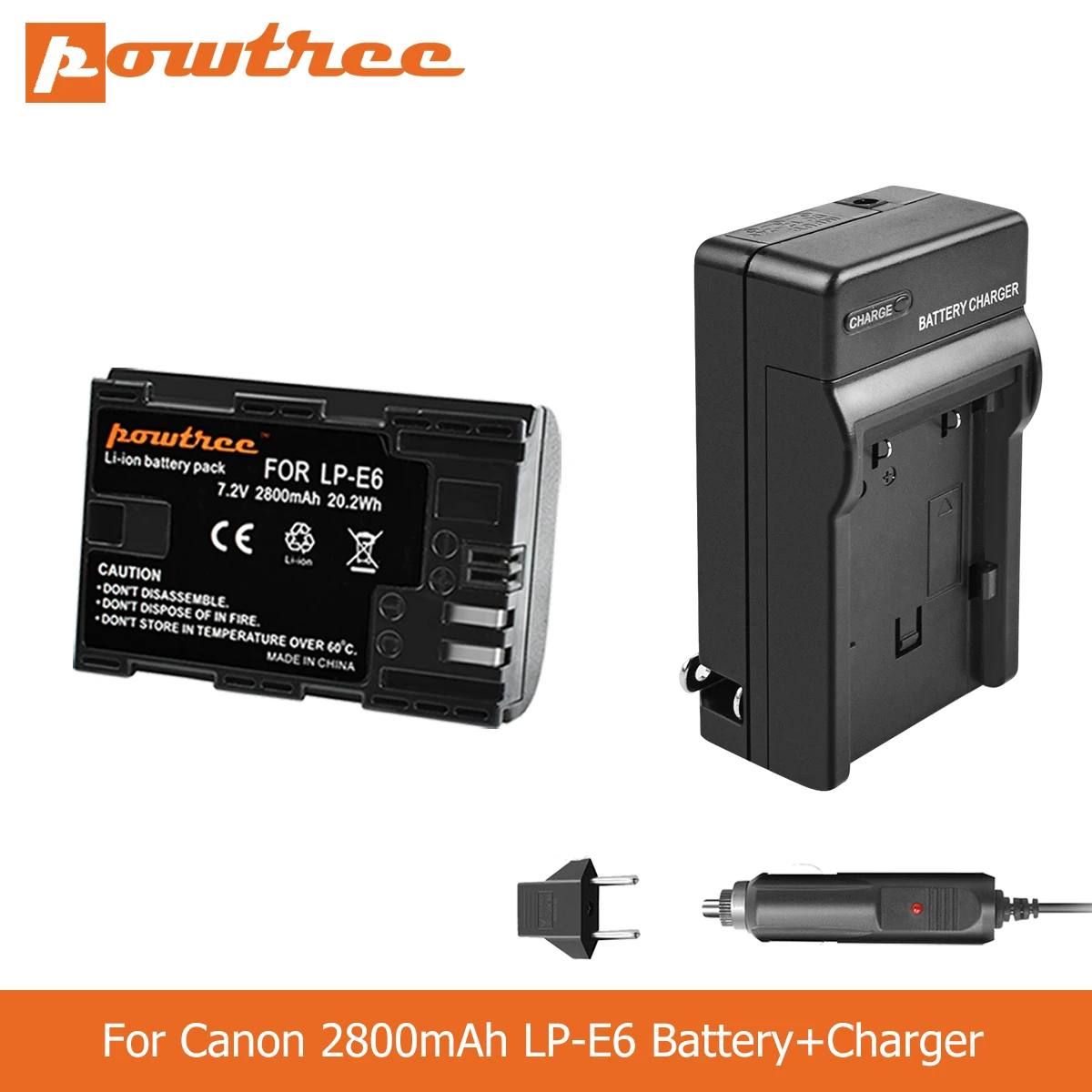 POWTREE 2800 мА/ч LP-E6 LPE6 LP E6 Камера Батарея + Зарядное устройство для Canon 5D Mark II III EOS 6D 7D 60D