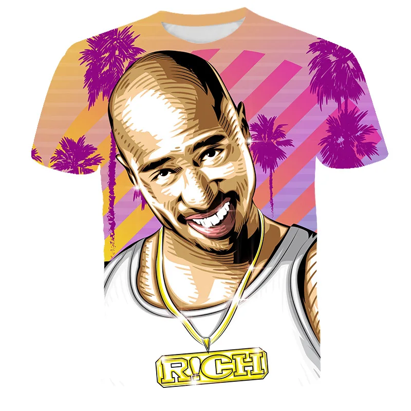 T5085 Новая летняя модная мужская и женская футболка Rapper 2pac Tupac 3d принт хип-хоп футболка s Повседневная крутая футболка для мужчин размера плюс 5XL - Цвет: T5085