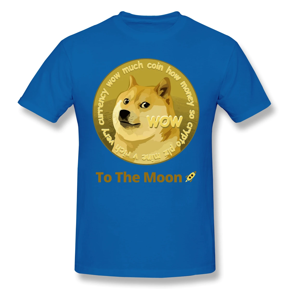 

Dogecoin 2021 New Arrival T-Shirt Dogecoin To The Moon! Crewneck Cotton for Men