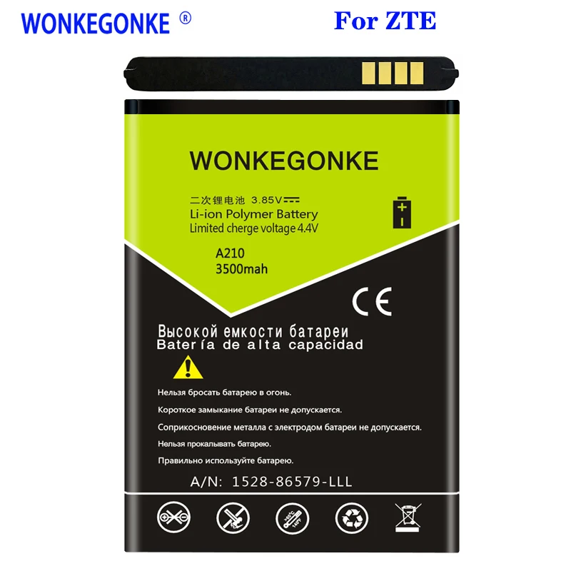 

WONKEGONKE 3500mAh For ZTE Blade A210 mobile phone Batteries