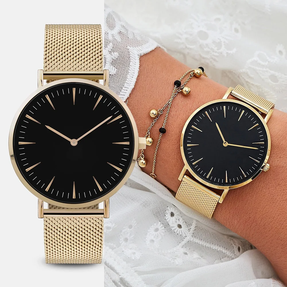 Montre femme Лидирующий бренд из нержавеющей стали женские часы модные 38 мм Мужские