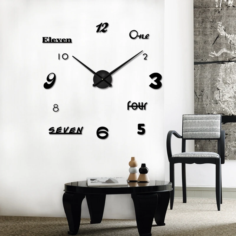 3d настоящие большие настенные часы зеркальные наклейки сделай сам для гостиной