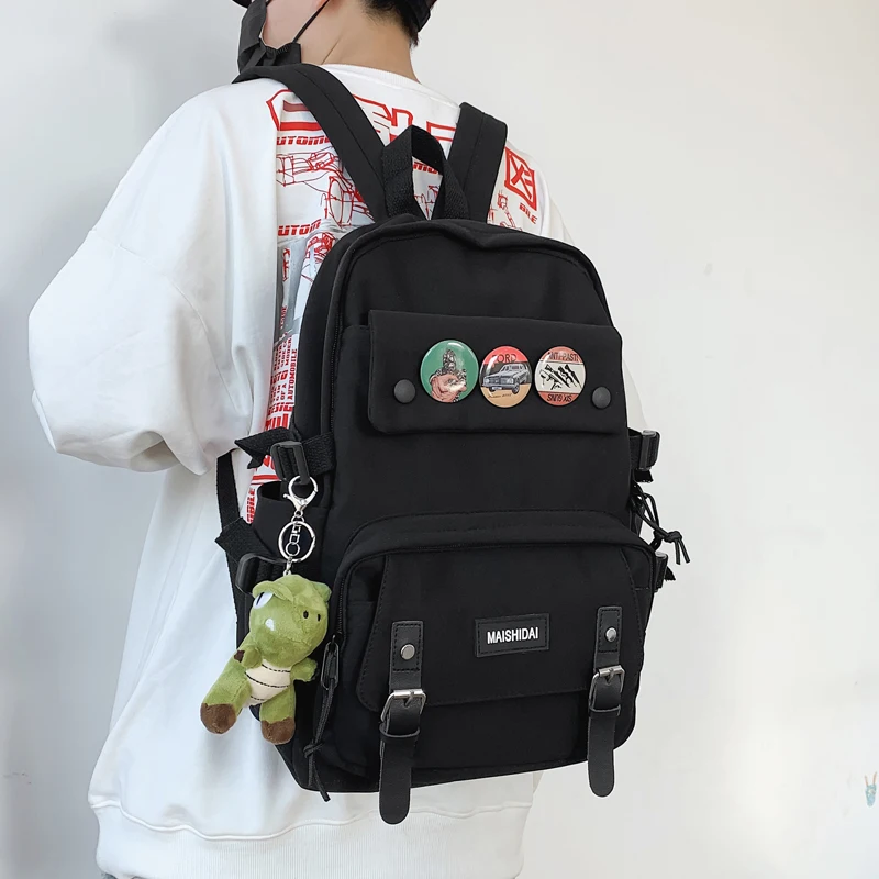 

Модный вместительный рюкзак для женщин, водонепроницаемые школьные ранцы в стиле Харадзюку для подростков, корейские дорожные сумки для но...